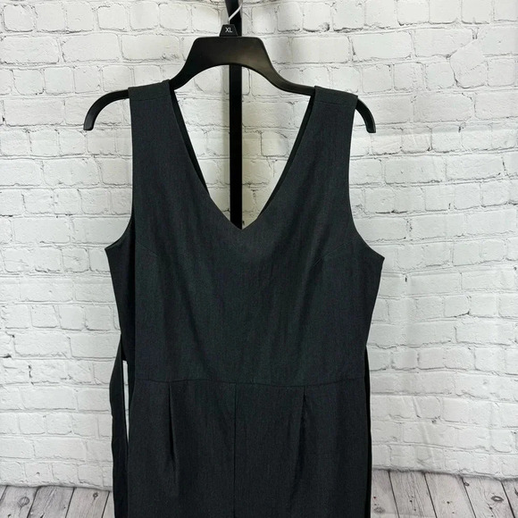 Loft Dark Gray V-Neck Wide Leg Jumpsuit Size 8 - Picture 1 of 6